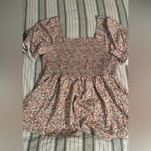 Floral Smocked Puff Sleeve Top